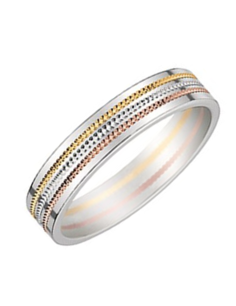 Alliance Homme Or Blanc, Or Jaune & Or Rose